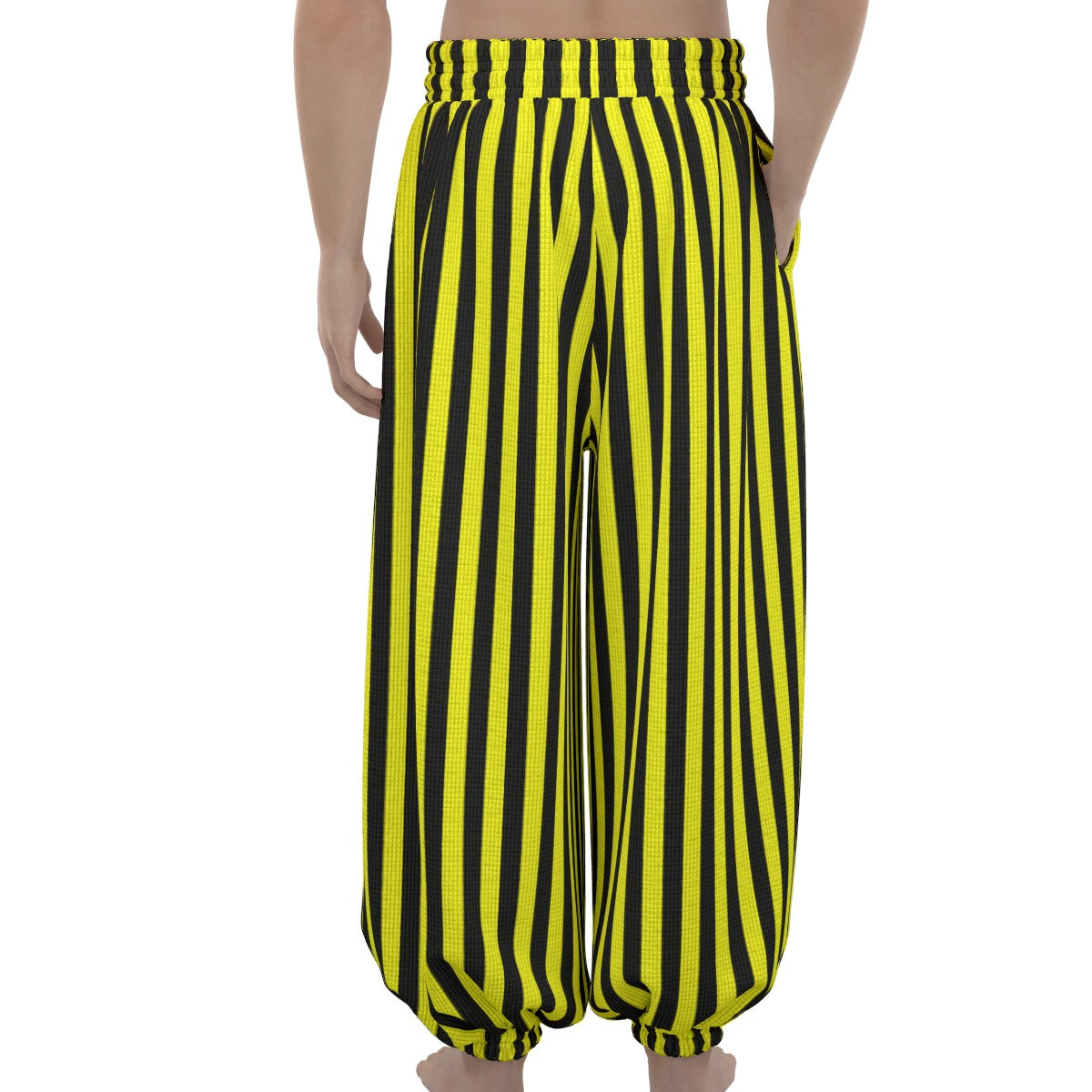 Yellow Bee Stripe Clown Pants Balloon Pantaloons Clowncore Party Clothes Sleep Lounge Trousers Nonbi