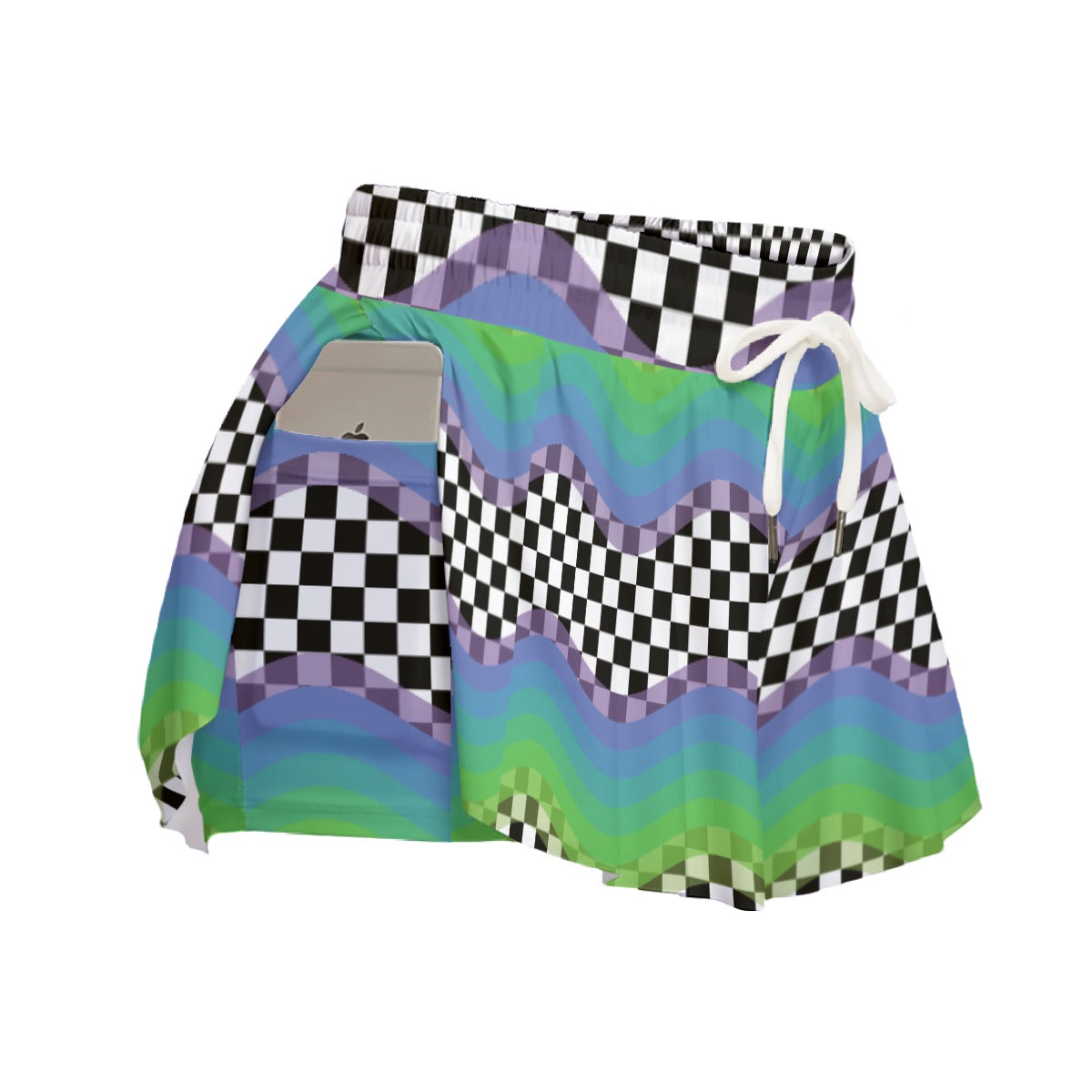 Vaporwave Checkers Booty Shorts Clowncore Athletic Shorts Workout Clothes Kidcore Gym Shorts Fest