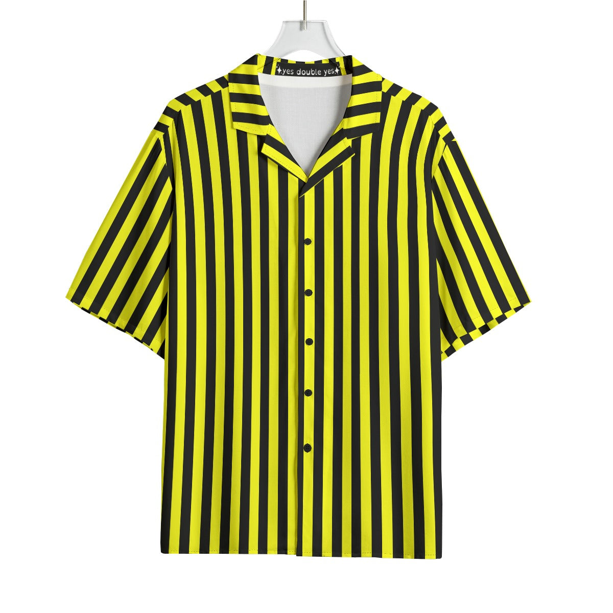 Yellow Bee Stripe Clowncore Rayon Shirt! Professional Adult Clown Costume Nonbinary Buttondown