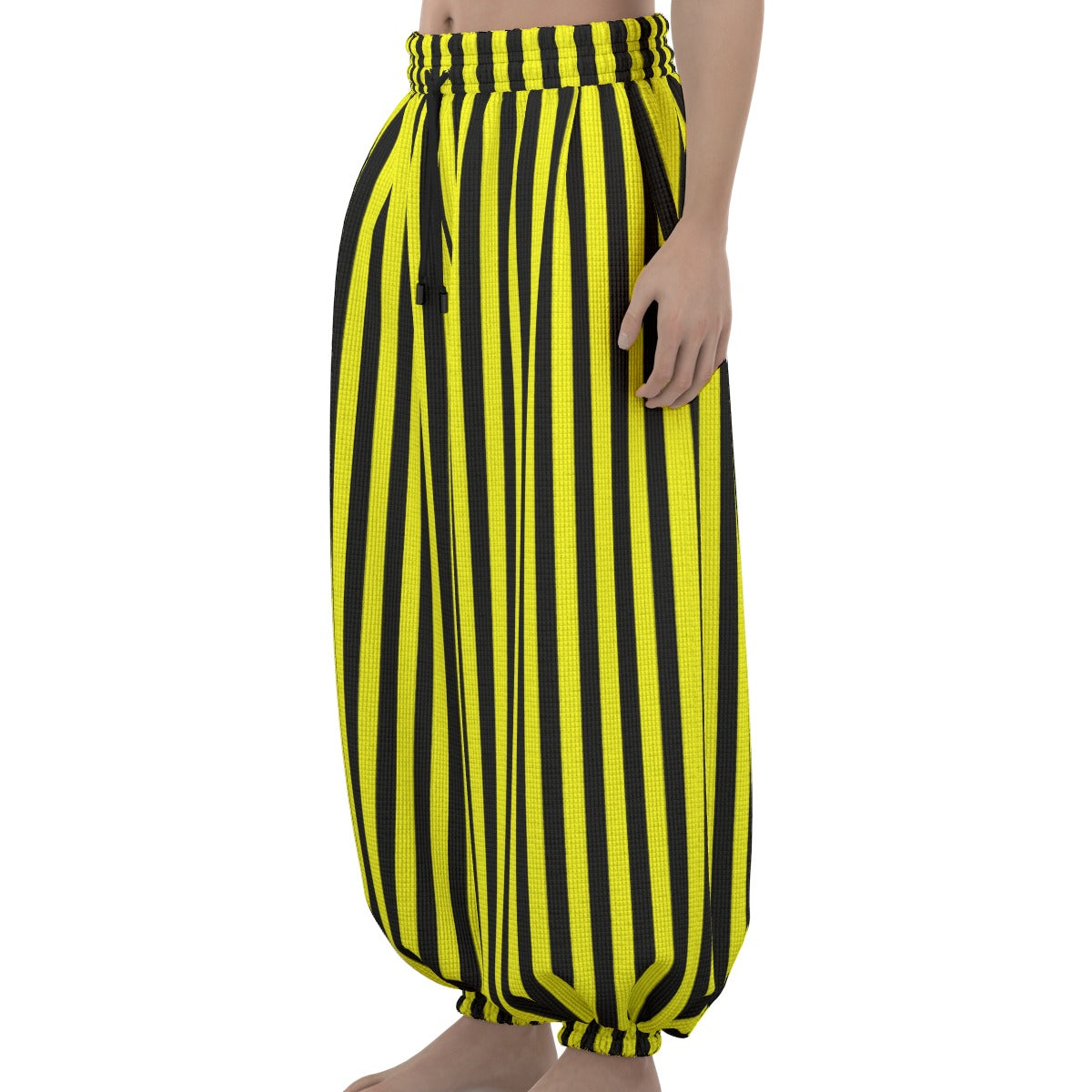 Yellow Bee Stripe Clown Pants Balloon Pantaloons Clowncore Party Clothes Sleep Lounge Trousers Nonbi