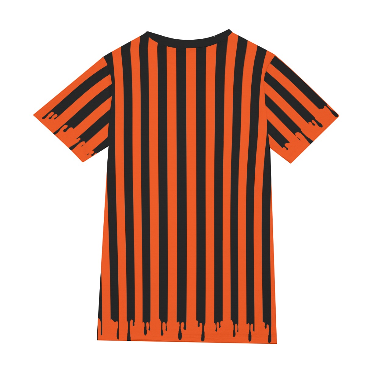 Pumpkin Stripe Drippy Tshirt Creepy Cute Clowncore Halloween Party Clowning Shirt Costume Top