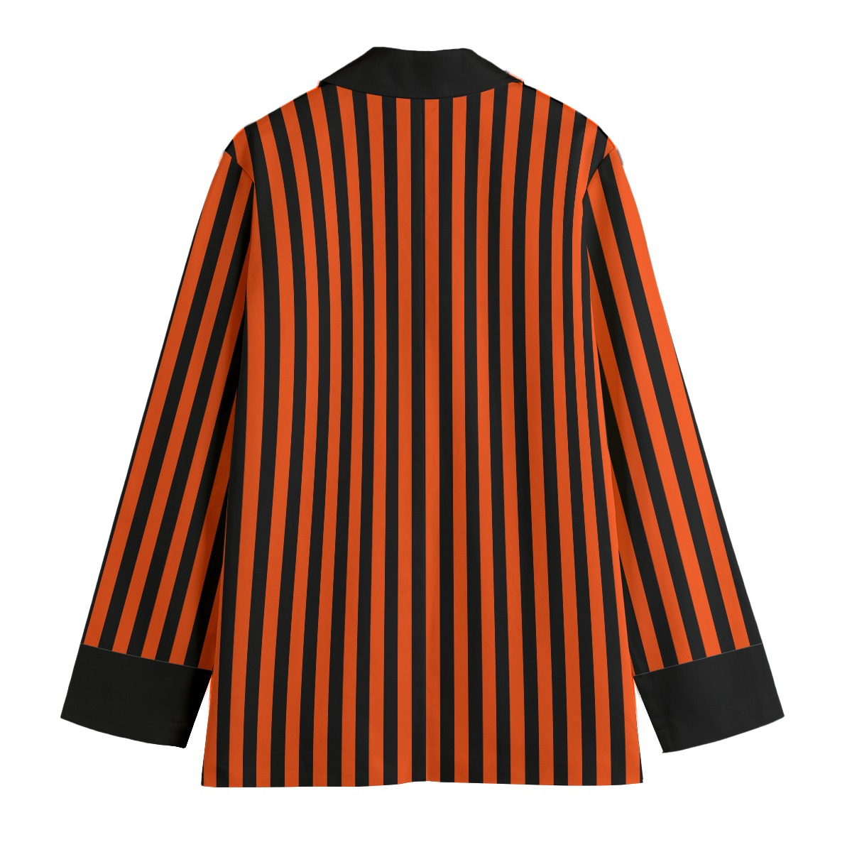 Pumpkin Stripe Ladies Blazer Halloween Party Orange And Black Formalwear Professional Adult Clown