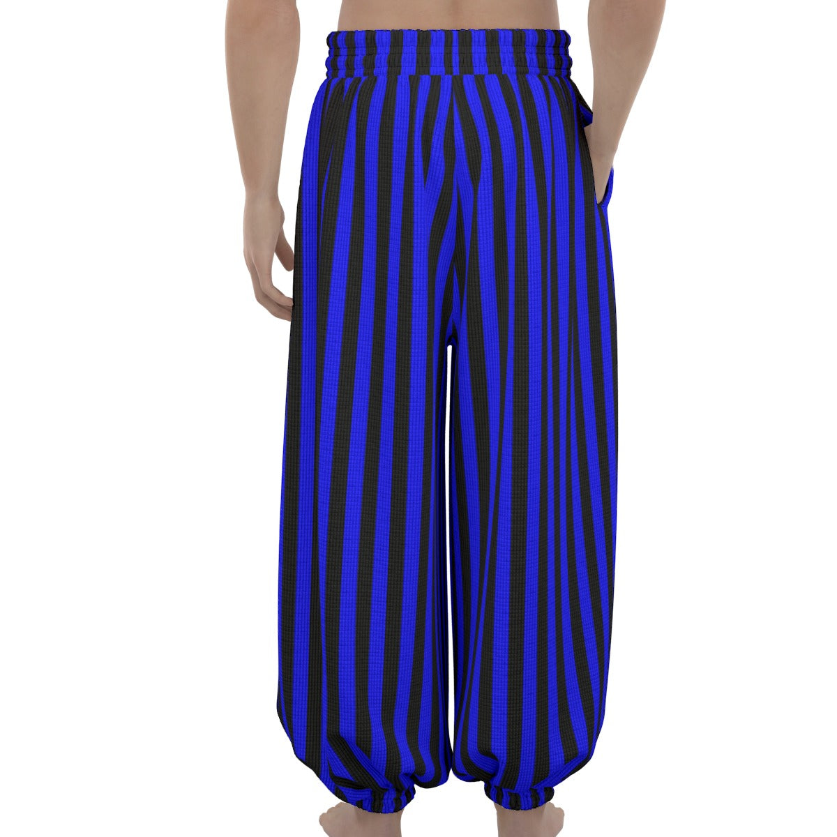 Blue Black Stripe Clown Pants Balloon Pantaloons Clowncore Party Clothes Sleep Lounge Trousers Nonbi