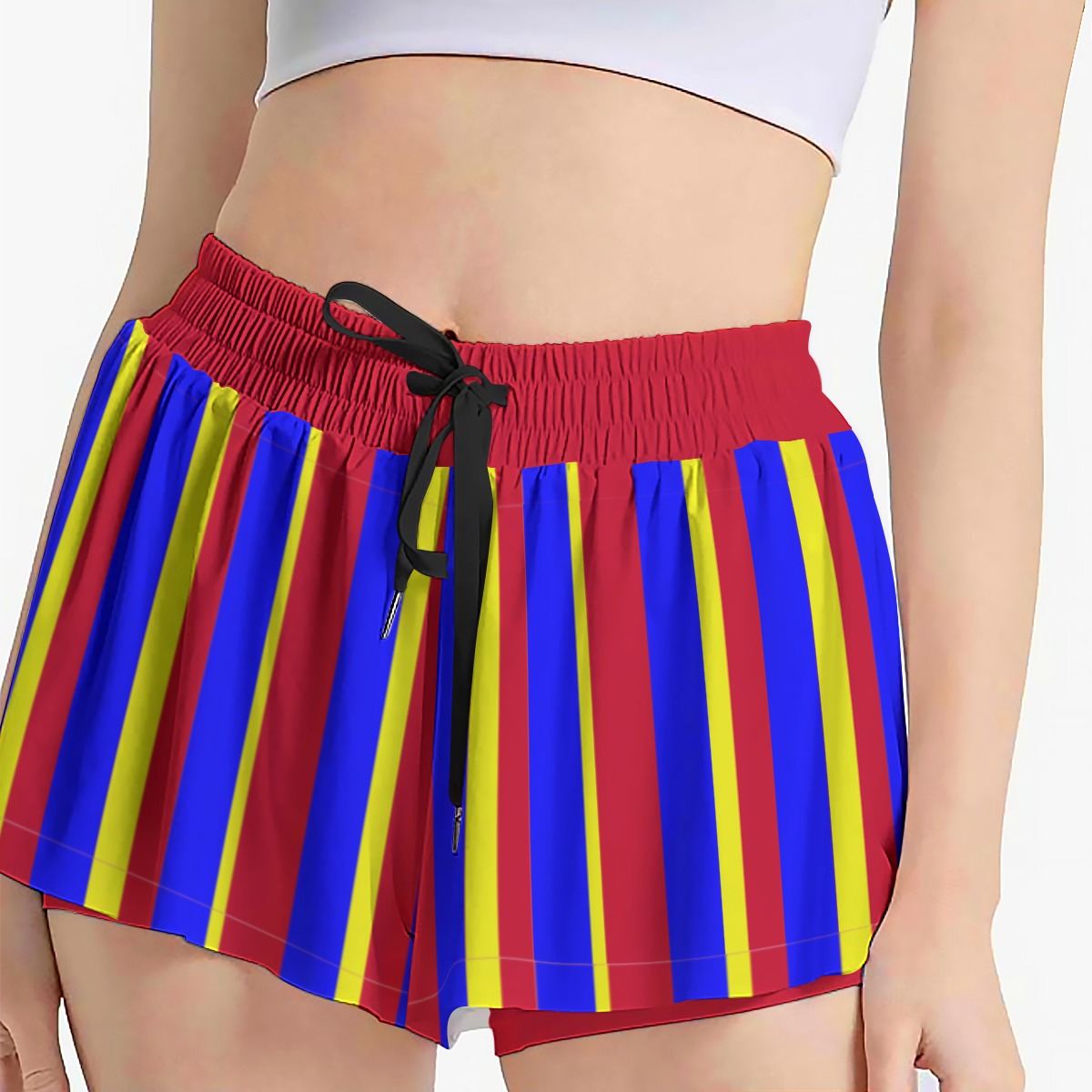 Clown Stripe Booty Shorts Clowncore Skorts Cute Clown Womens Athletic Workout Kidcore Gym Shorts