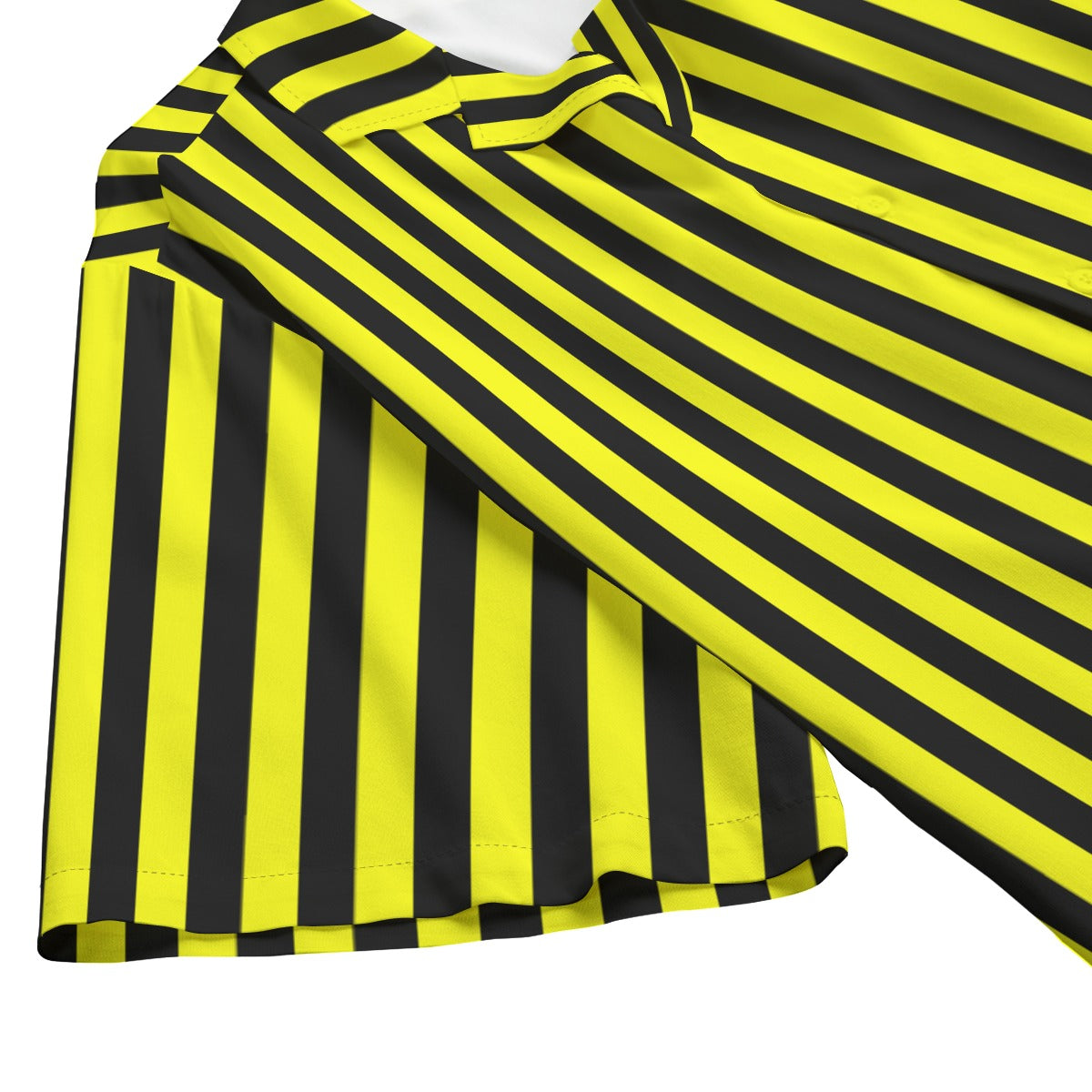 Yellow Bee Stripe Clowncore Rayon Shirt! Professional Adult Clown Costume Nonbinary Buttondown