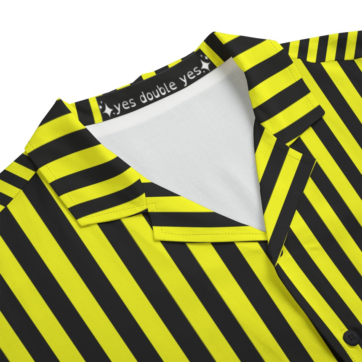 Yellow Bee Stripe Clowncore Rayon Shirt! Professional Adult Clown Costume Nonbinary Buttondown