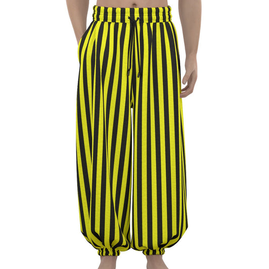 Yellow Bee Stripe Clown Pants Balloon Pantaloons Clowncore Party Clothes Sleep Lounge Trousers Nonbi