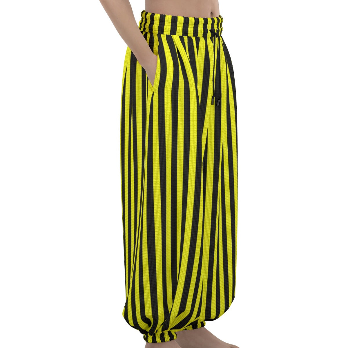 Yellow Bee Stripe Clown Pants Balloon Pantaloons Clowncore Party Clothes Sleep Lounge Trousers Nonbi