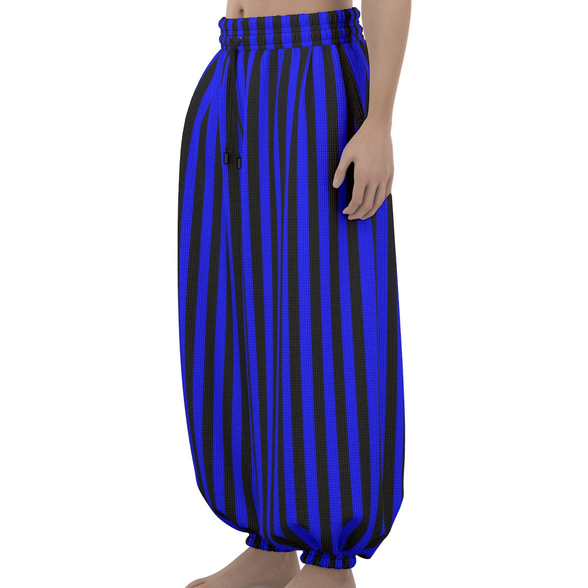 Blue Black Stripe Clown Pants Balloon Pantaloons Clowncore Party Clothes Sleep Lounge Trousers Nonbi