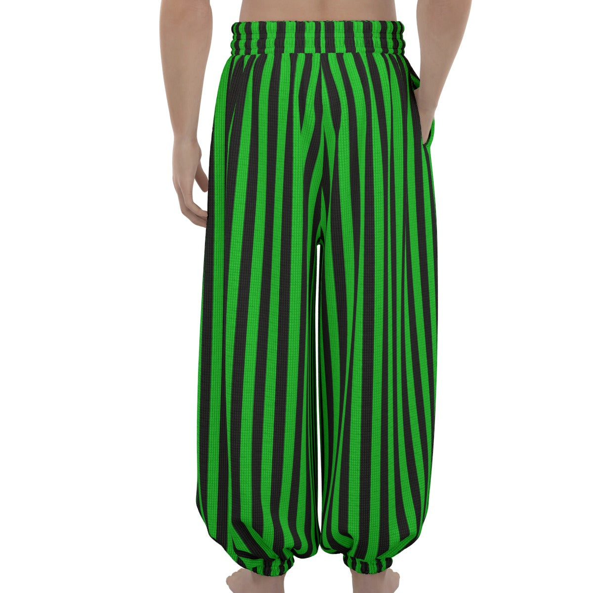 Green Frog Stripe Clown Pants Balloon Pantaloons Clowncore Party Clothes Sleep Lounge Trousers Xmas