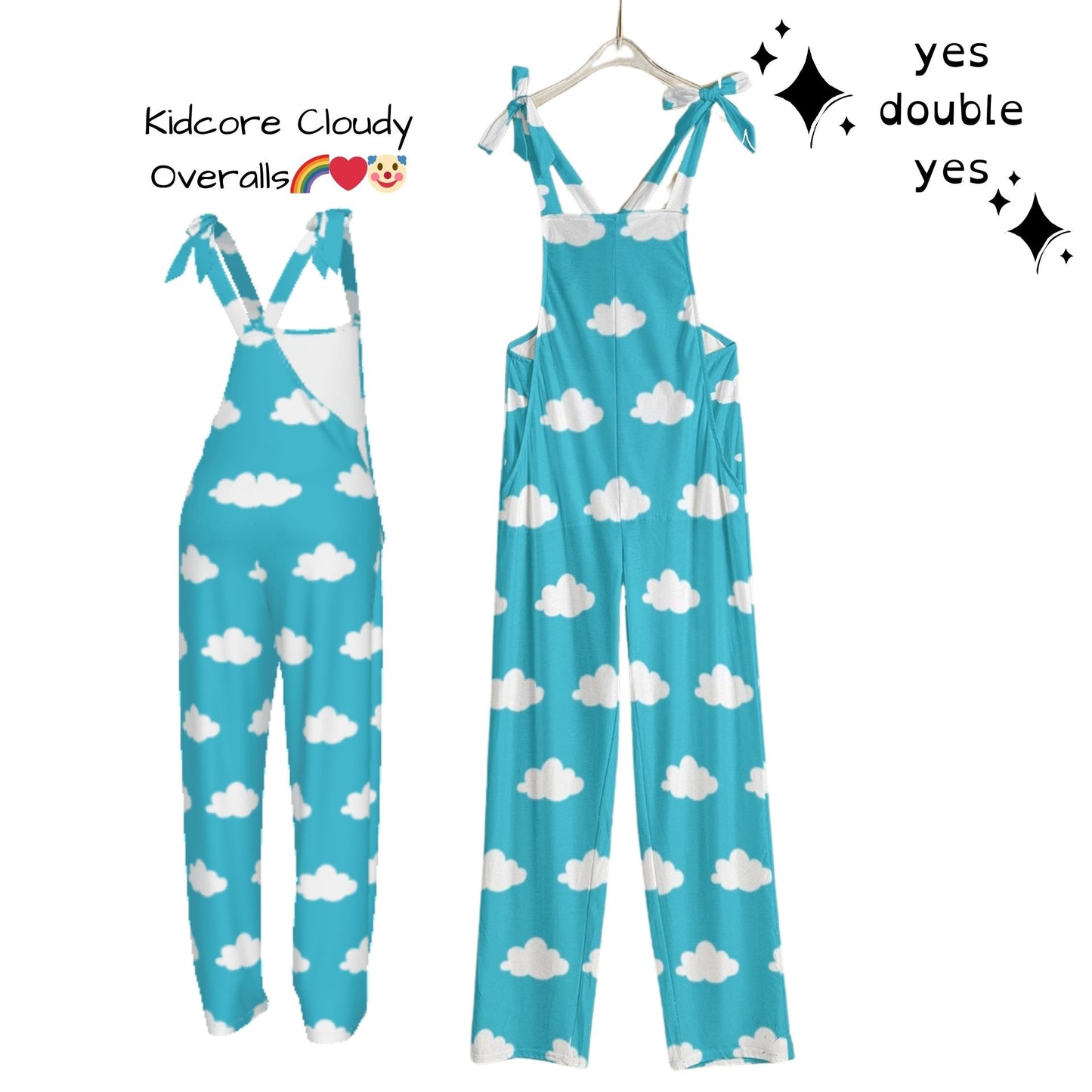 Kidcore Cloud Clown Pants abdl Overalls Nonbinary Harajuku Light Academia Kawaii Clothes Clowncore