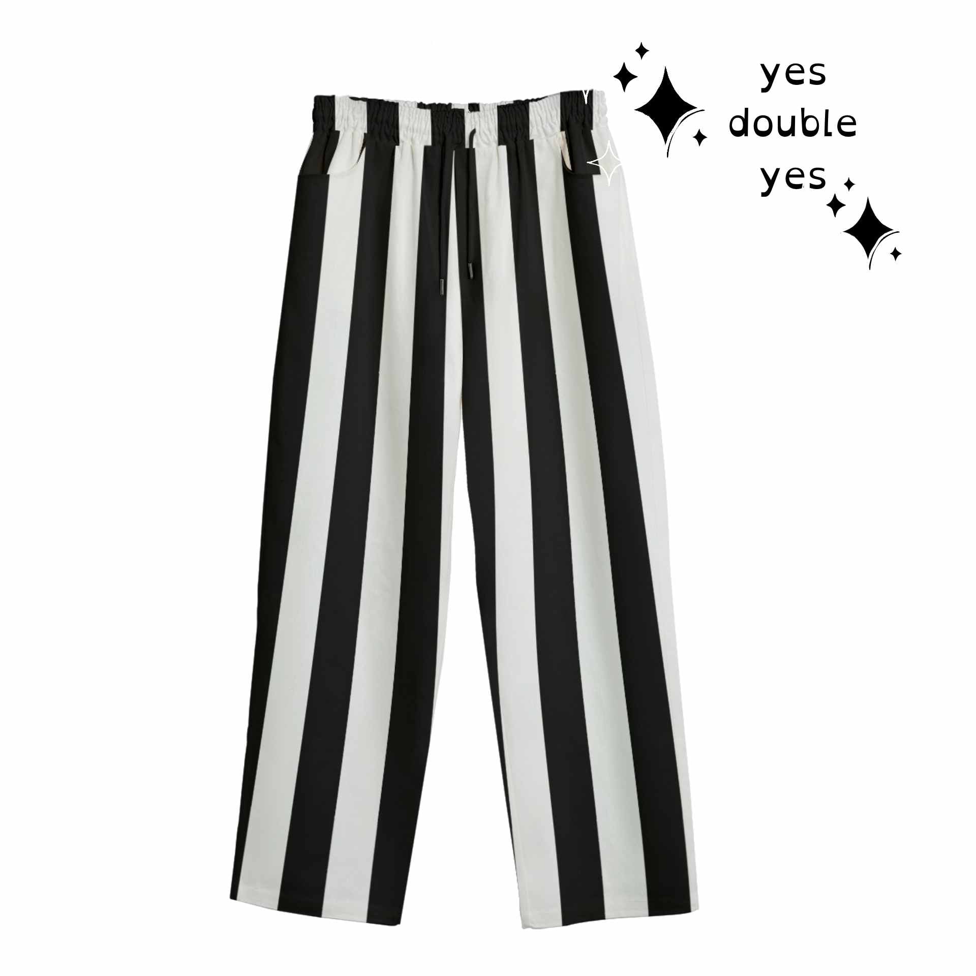 Juicy Beetle Suit Pants- Black and White Stripe Canvas Creepy Clowncore Whimsigoth Maximalist Trouss