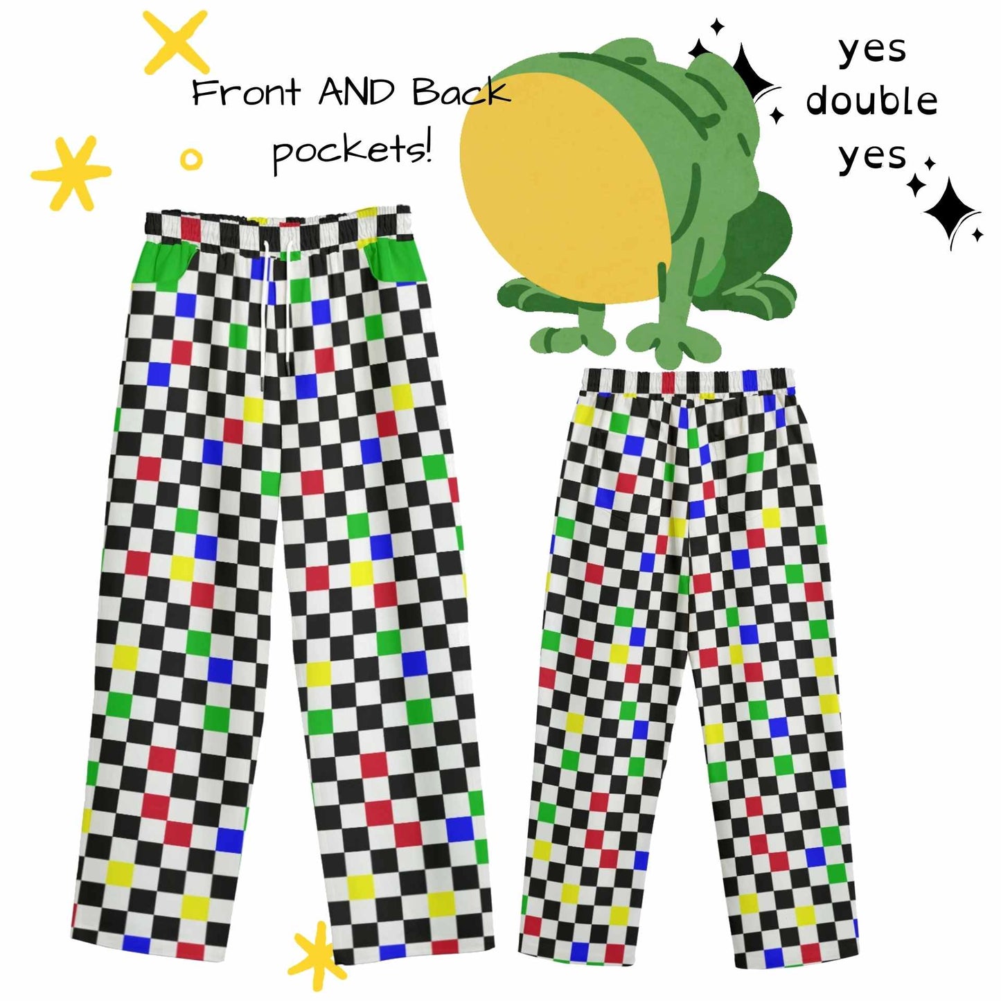 Froggy Checker Kidcore Clown Pants! Adult Clowncore Cotton Costume Clowning Pants Men Women Unisex