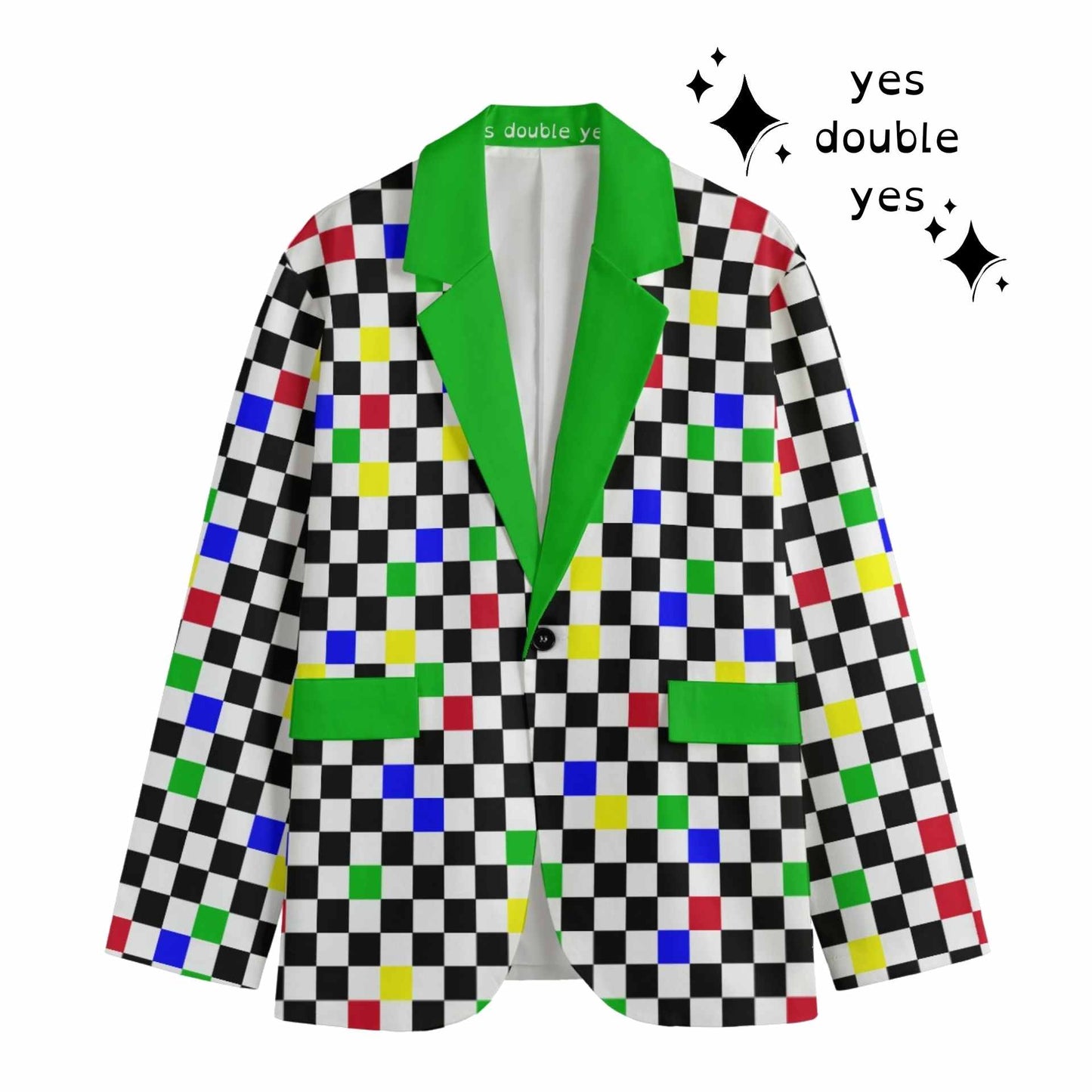 Froggy Checker Kidcore Blazer! Mens cut Clowncore Cotton Sport Coat Adult Clown Costume Jacket