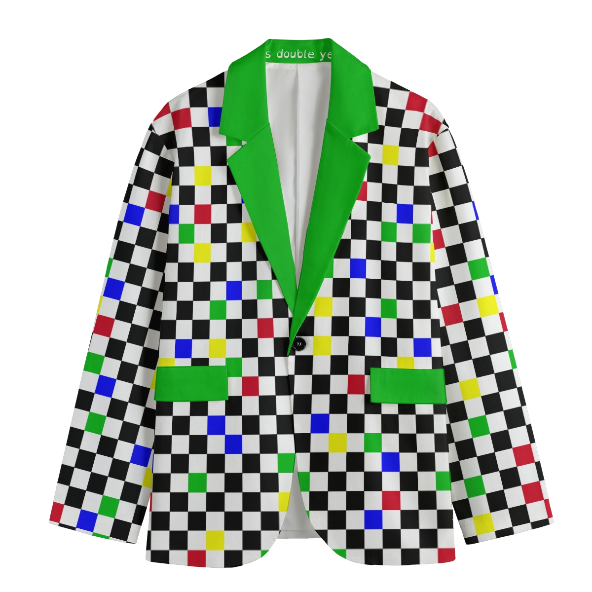 Froggy Checker Kidcore Blazer! Mens cut Clowncore Cotton Sport Coat Adult Clown Costume Jacket