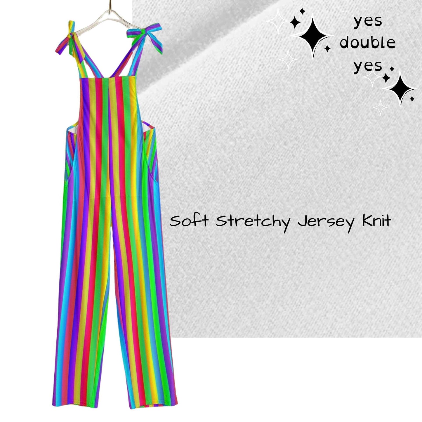 Fruit Stripe Overalls Rainbow Coveralls! Clowncore Skate LGBTQ Parade Festival Circus Party Clown