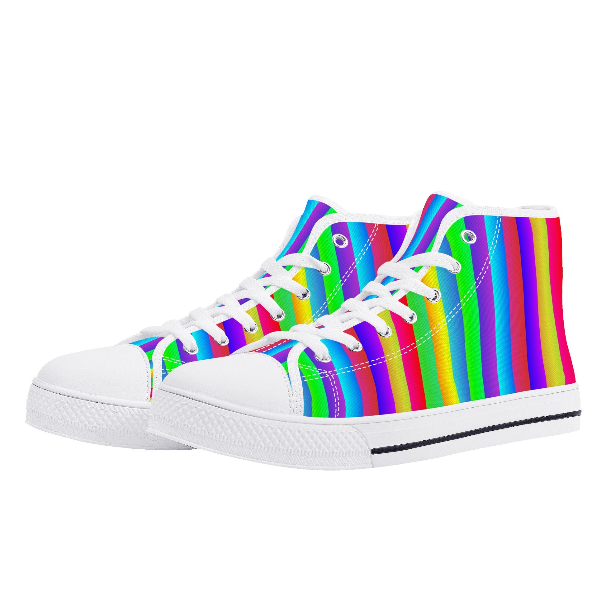 Fruit Stripe Rainbow High Top Sneakers - Mens sizing unisex womens EU sizing in white