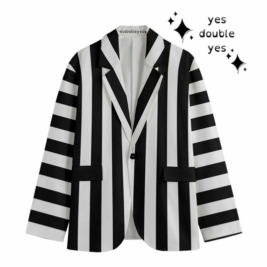 Juicy Beetle Suit Coat ;) Black and White Creepy Clowncore Whimsigoth Cosplay Mens Cotton Twill Coat