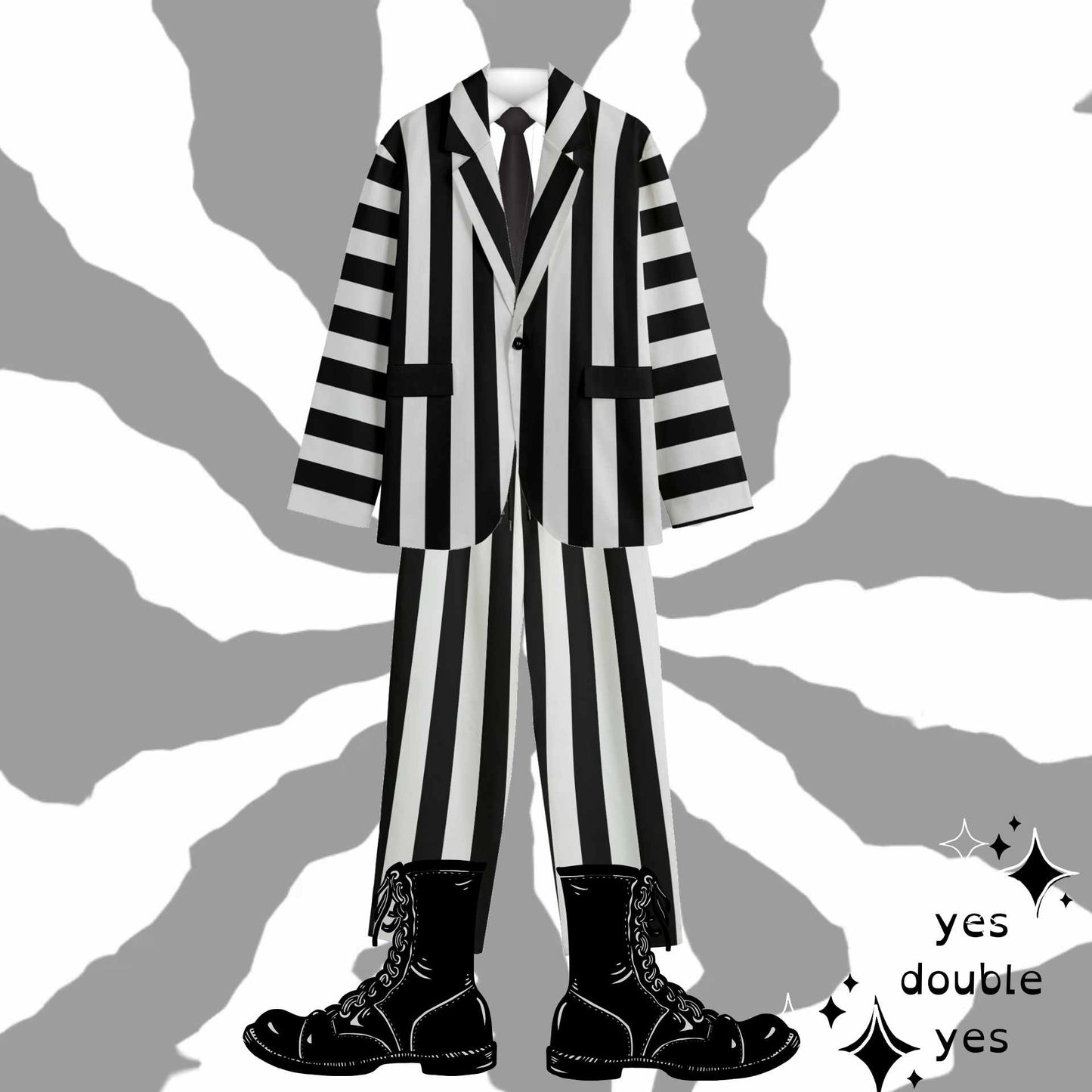 Juicy Beetle Suit Coat ;) Black and White Creepy Clowncore Whimsigoth Cosplay Mens Cotton Twill Coat