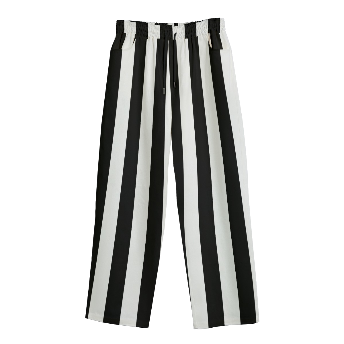 Juicy Beetle Suit Pants- Black and White Stripe Canvas Creepy Clowncore Whimsigoth Maximalist Trousers