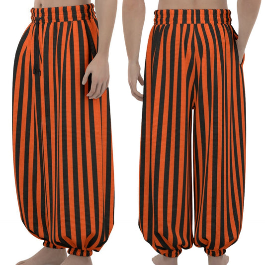 Pumpkin Stripe Clown Pants Balloon Pantaloons Halloween Party Clothes Sleep And Lounge Trousers