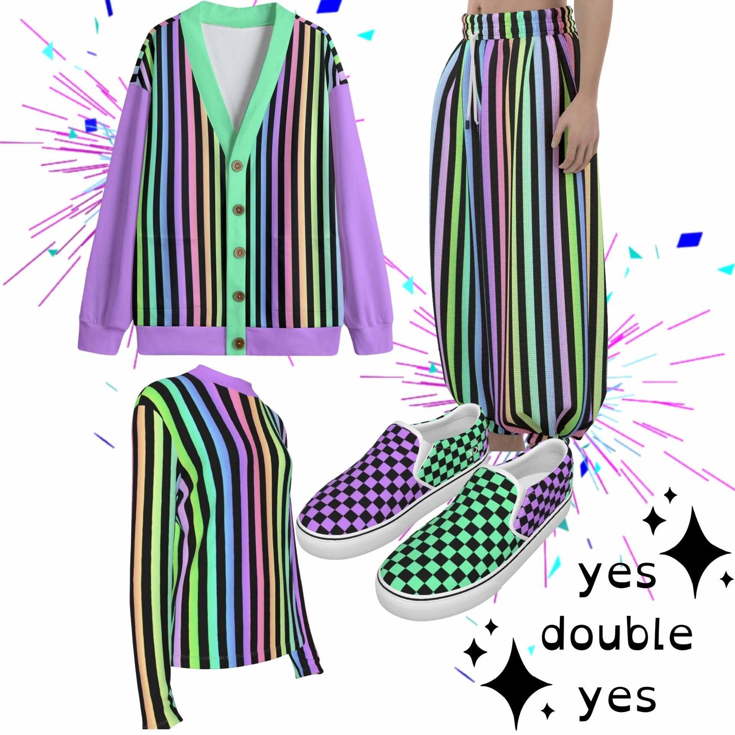 Softie Rainbow clowncore fashions by yesdoubleyes