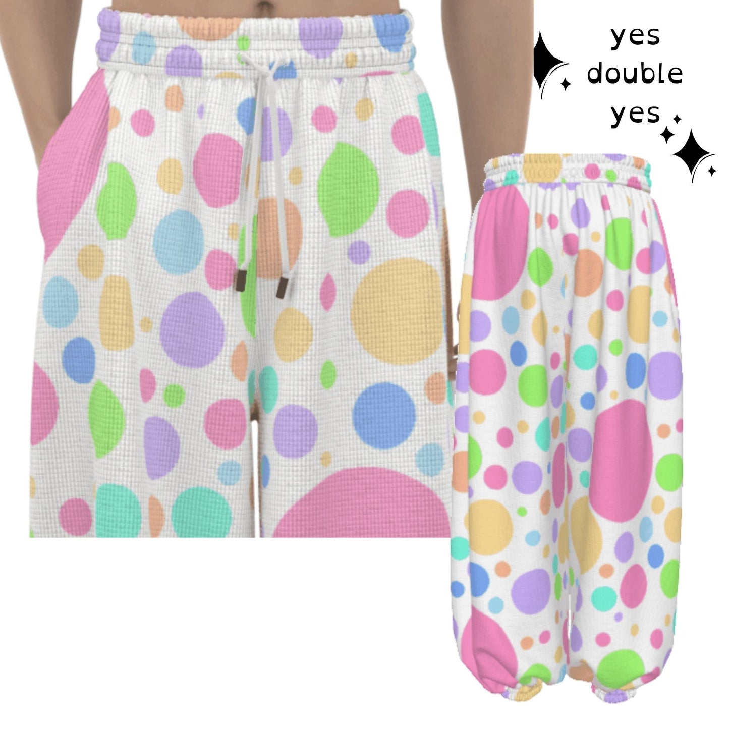 Softie Spots Balloon Pantaloons Clown Pants Pastel Polkadot Sweatpants for Clowning Lounging Sleep