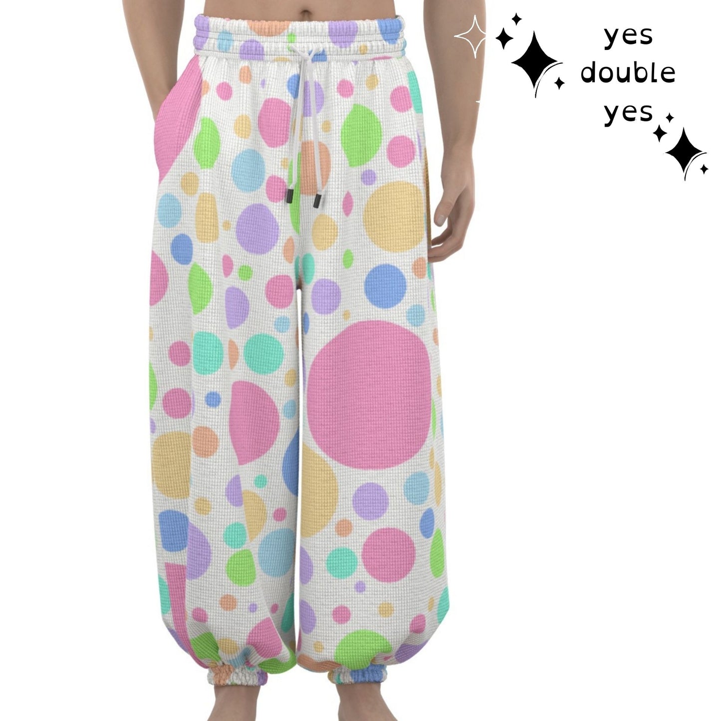 Softie Spots Balloon Pantaloons Clown Pants Pastel Polkadot Sweatpants for Clowning Lounging Sleep