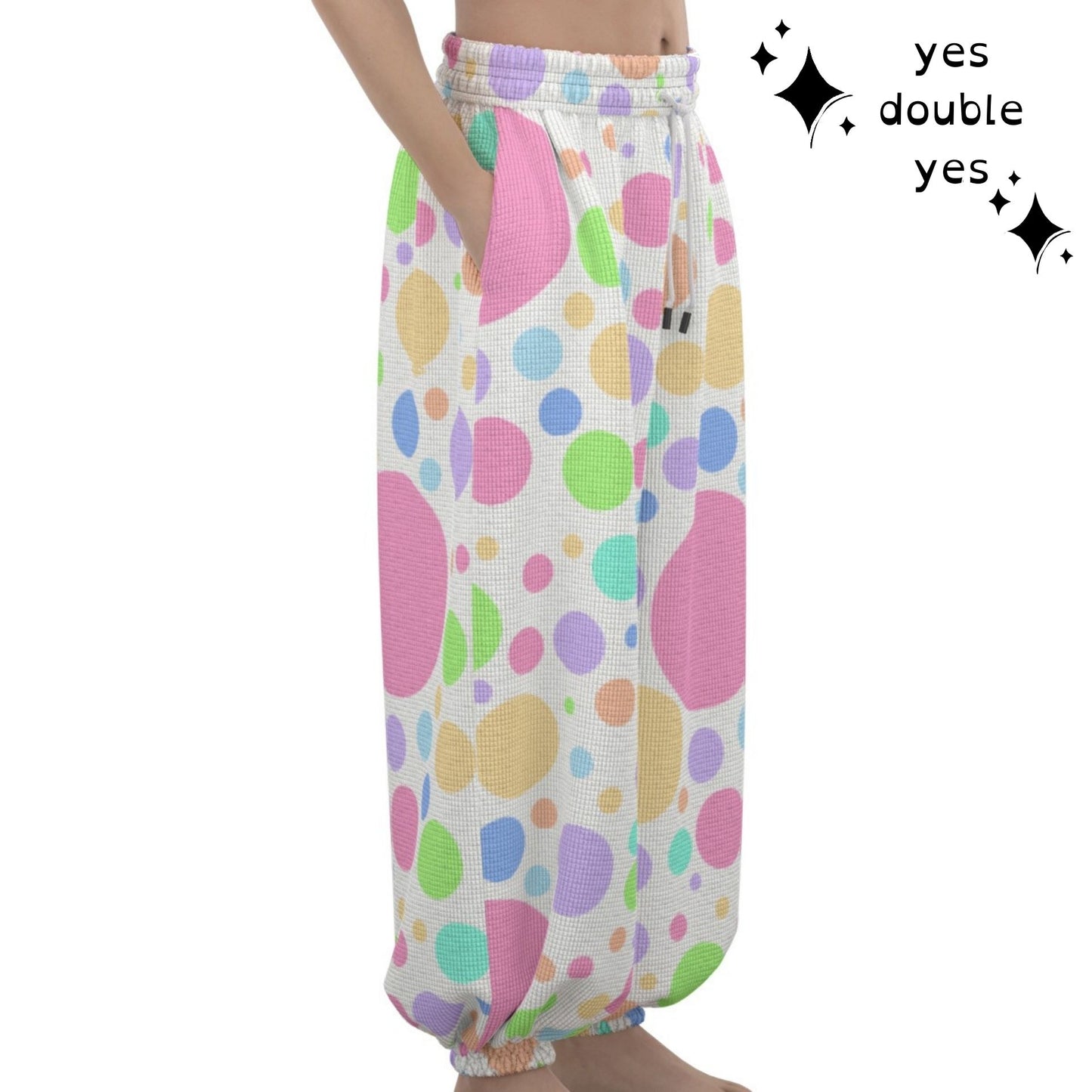 Softie Spots Balloon Pantaloons Clown Pants Pastel Polkadot Sweatpants for Clowning Lounging Sleep