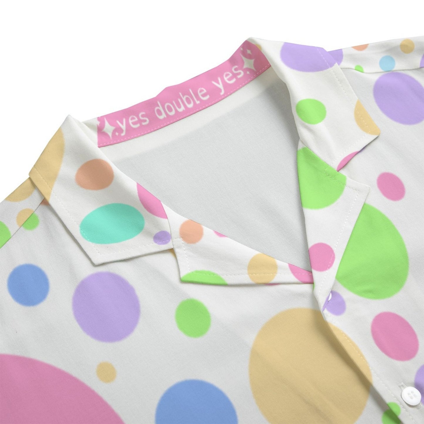 Softie Spots Hawaiian Clown Shirt Clowncore Pastel Polkadot Buttondown Top Adult Nonbinary Costume