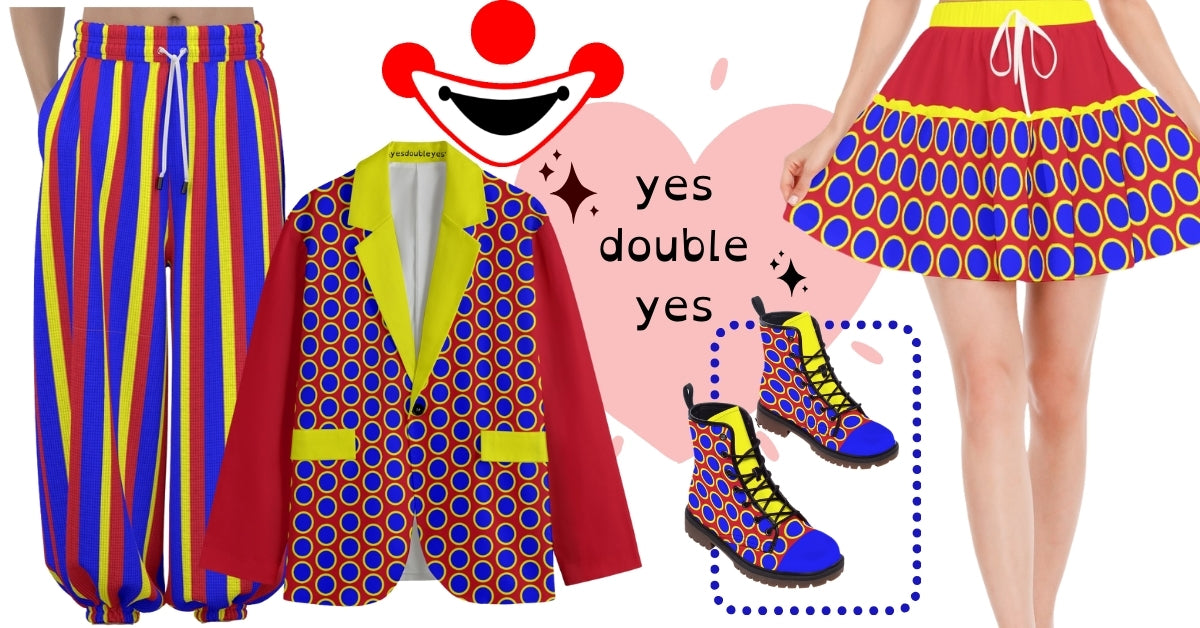 Clown Dot fine professional clowning clothing collection by yes double yes