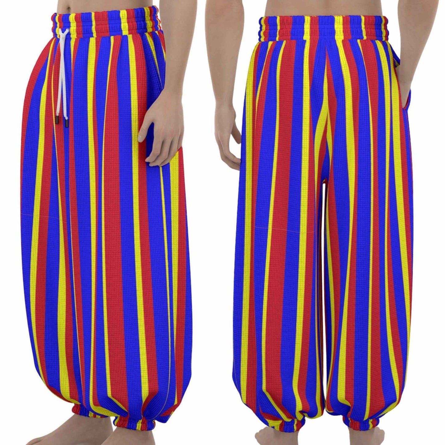 Clown Stripe Primary Color Balloon Pantaloon Pants! Unisex Loungewear Professional Clowning Gear