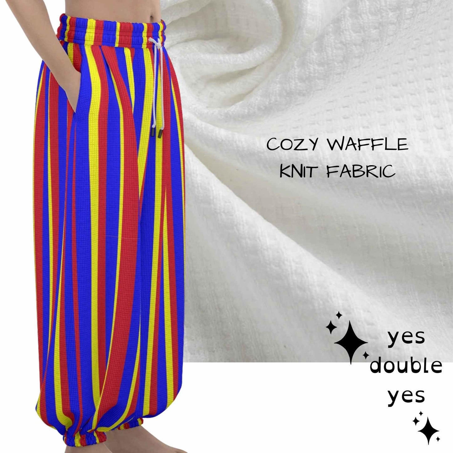 Clown Stripe Primary Color Balloon Pantaloon Pants! Unisex Loungewear Professional Clowning Gear