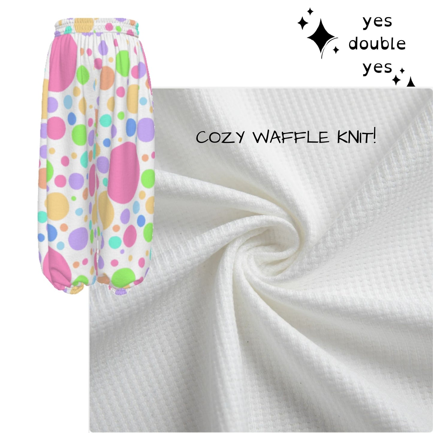 Softie Spots Balloon Pantaloons Clown Pants Pastel Polkadot Sweatpants for Clowning Lounging Sleep