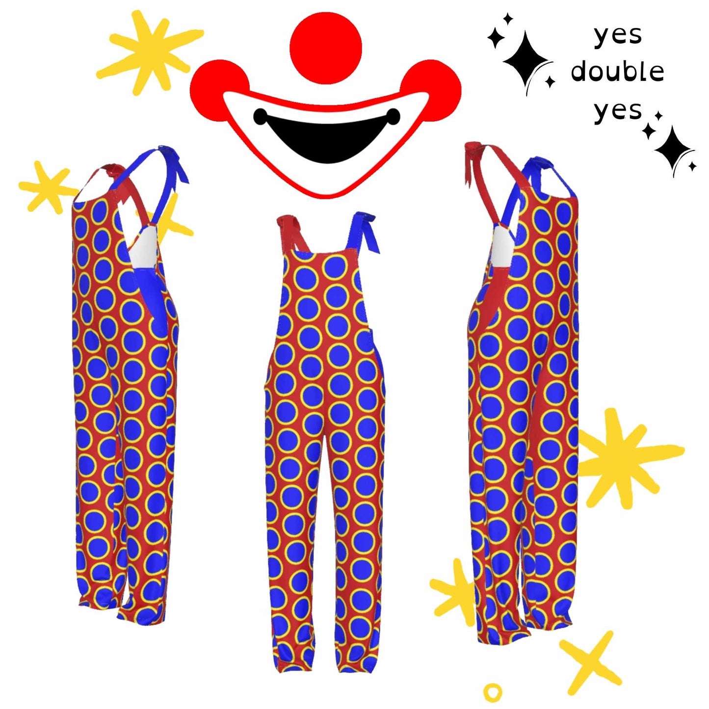 Clown Dot Jumpsuit! Primary Colors Sweet Funny Party Clown Costume Outfit PolkaDot Clowncore Kidcore