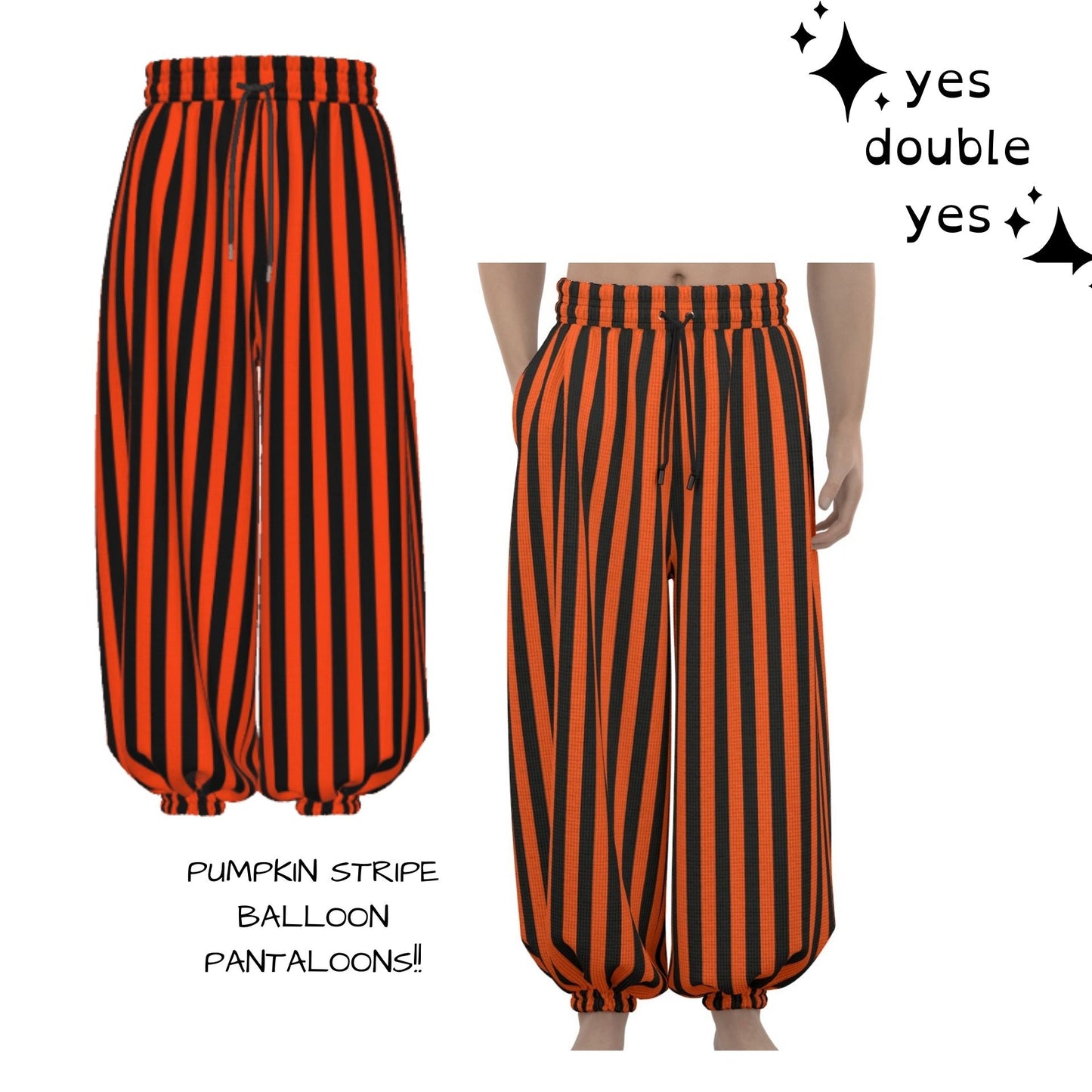 Pumpkin Stripe Clown Pants Balloon Pantaloons Halloween Party Clothes Sleep And Lounge Trousers