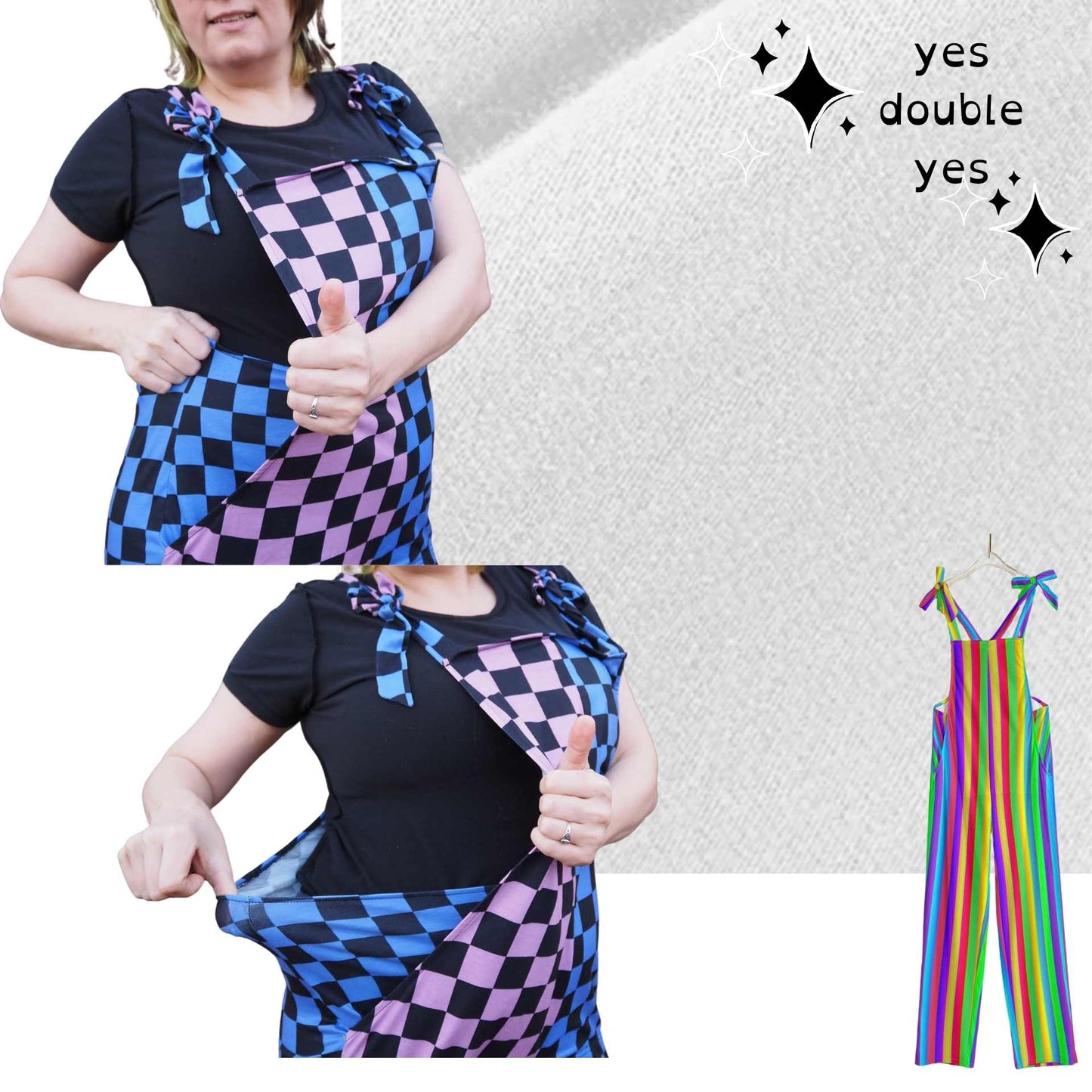 Fruit Stripe Overalls Rainbow Coveralls! Clowncore Skate LGBTQ Parade Festival Circus Party Clown