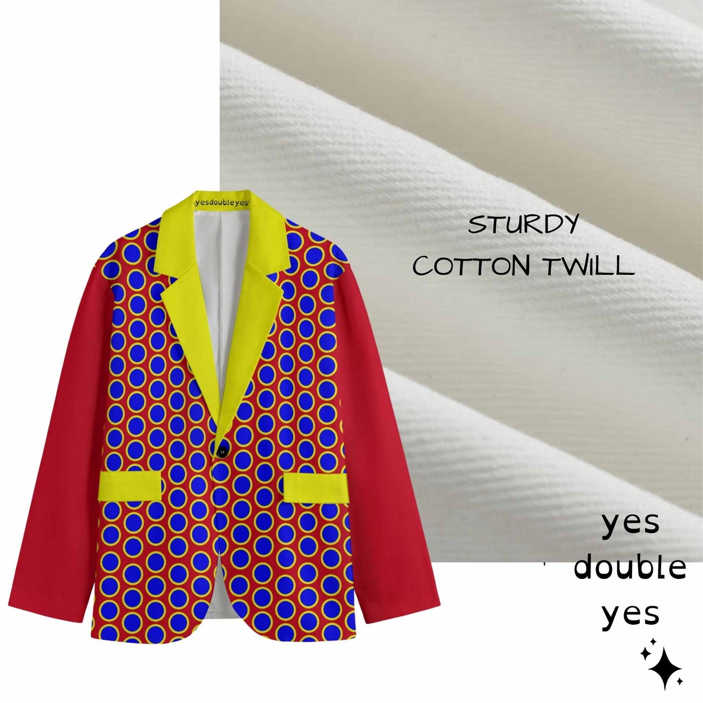 Clown Dot Blazer MENS sizing, Cotton Sport Coat Clowncore Formal Jacket Fancy Clowning Halloween