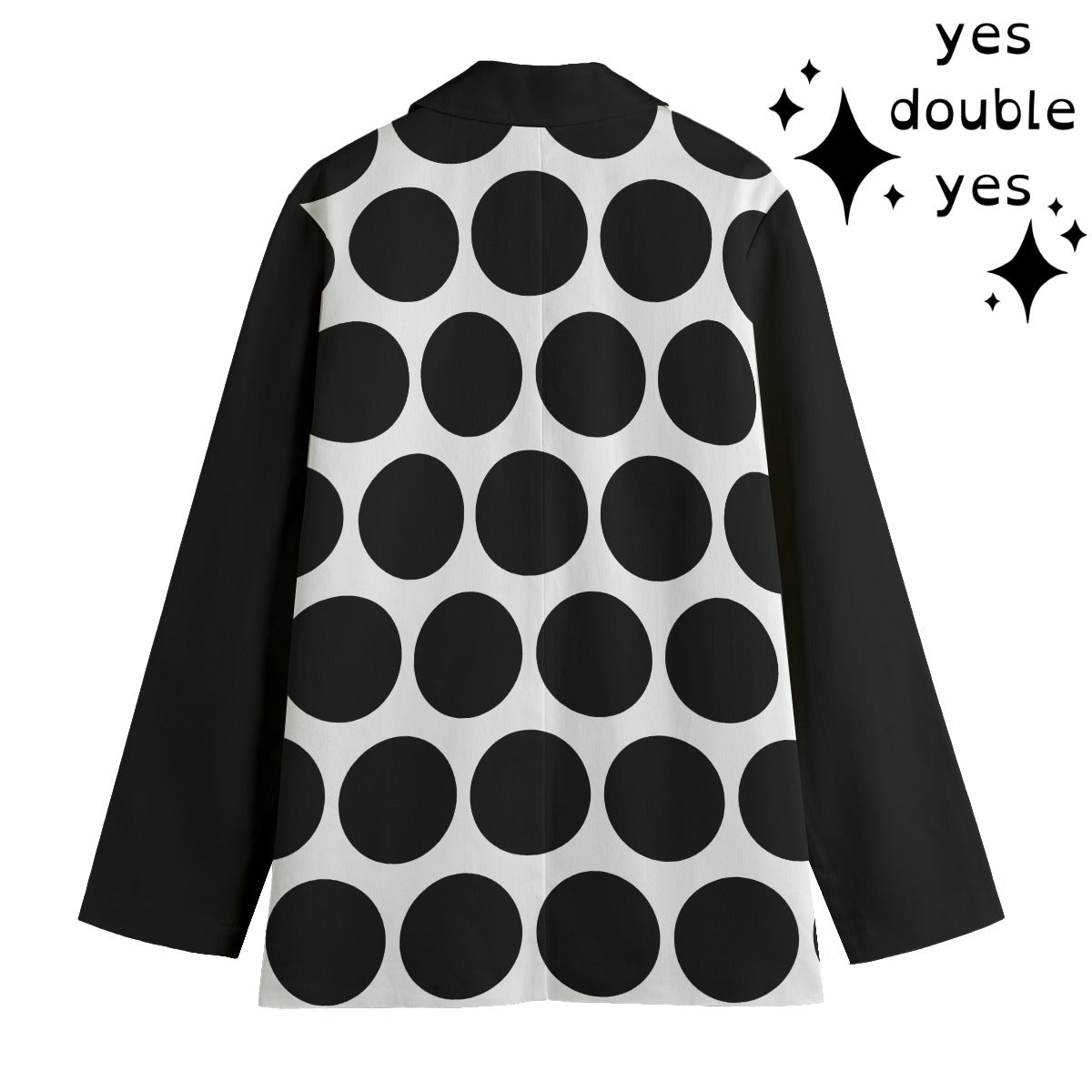 Giant Polkadot Black and White Womens Clown Coat! Maximalist clowncore blazer in cotton canvas