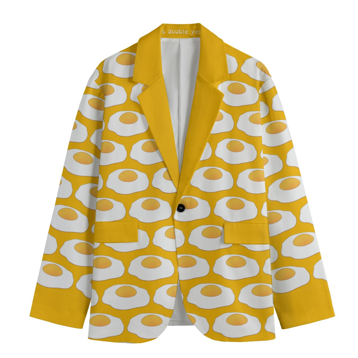 Sunny Side Up Men's Sport Coat | Breakfast Food Egg Themed Cotton Blazer Maximalist Clowncore Jacket