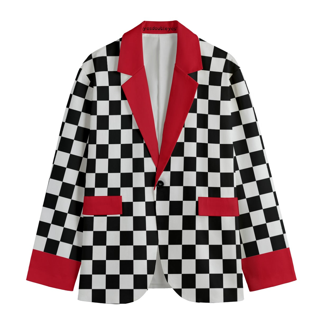 Checkered Red Mens Blazer Clowncore Maximalist Unmissable! Cotton Sport Coat Clown Jacket Check